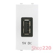 Розетка USB для зарядки, 1мод., белый, Zenit ABB N2185 BL