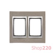 Рамка двойная, бетон серебро, SIMON54 NATURE