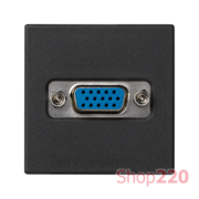 Розетка VGA HD15, черный, К45 Simon K100B/14