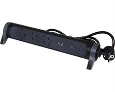 Удлинитель на 3 розетки 16 А с USB A+C, с УЗИП, кабель 1,5 м, черный, премиум 694512 Legrand