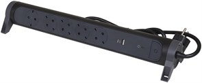 Удлинитель на 5 розеток 16 А с USB A+C, с УЗИП, кабель 1,5 м, черный, премиум 694514 Legrand
