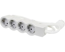 Удлинитель на 4 розетки, 16 А, кабель 1,5 м, белый/серый, стандарт 694552 Legrand