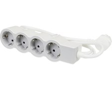 Удлинитель на 4 розетки, 16 А, кабель 3 м, белый/серый, стандарт 694561 Legrand