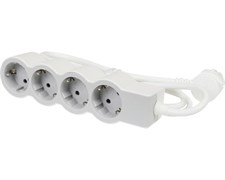 Удлинитель на 4 розетки, 16 А, кабель 5 м, белый/серый, стандарт 694569 Legrand