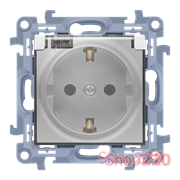 Розетка IP44 с прозрачной крышкой, серебро, SIMON10