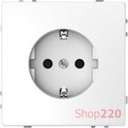 Розетка 220В со шторками, белый лотос, D-Life Merten MTN2300-6035