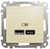 Розетка USB тип A+C 2,4A, береза, Sedna Design - фото 102109