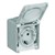 Розетка одинарная с крышкой наружная 2P+Z Schuko Efapel Waterproof 16А/250В, герметичная IP65, серый - фото 152948