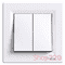 Выключатель двухклавишный, белый, EPH0300121 Schneider Asfora - фото 31040