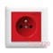 Розетка с центральным заземляющим контактом, красный, Lumina-2 WL1029 Hager - фото 35706