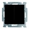 Выключатель 2-клавишный с подсветкой, черный шато, ABB 2006/5 UCGL-95-507 Basic 55 - фото 68321