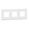 Рамка 3-постовая, горизонтальная, матовое стекло / белый, Unica New Schneider NU600689 - фото 68975
