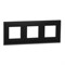 Рамка 3-постовая, горизонтальная, черное стекло / антрацит, Unica New Schneider NU600686 - фото 69012