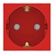Розетка с заземлением и шторками, красный, 2 модуля, Unica New Schneider NU305703 - фото 69157