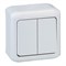 Выключатель IP44 2-клавишный универсальный, белый, 782361 Legrand Forix - фото 74054