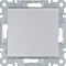 Выключатель одноклавишный, серебристый, Lumina WL0012 Hager - фото 75637