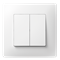 Выключатель проходной двухклавишный, белый, PLK0221031 Plank Electrotechnic - фото 76848