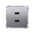 Розетка USB зарядка, двойная, 2.1А, сталь, Basic Simon - фото 88213