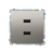 Розетка USB зарядка, двойная, 2.1А, сатин, Basic Simon - фото 88215
