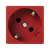 Розетка 220В с заземлением, красный, К45 Simon K01/6 - фото 89794