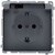 Розетка электрическая IP44 с заземлением, с прозрачной крышкой, графит, Basic Simon - фото 93831